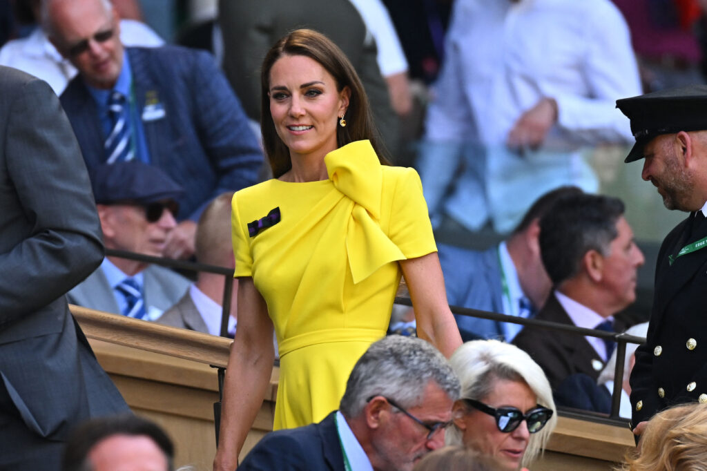 Kate Middleton in a yellow dress at Wimbledon 