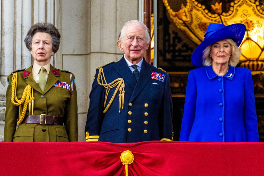 Princess Anne, King Charles and Queen Camilla