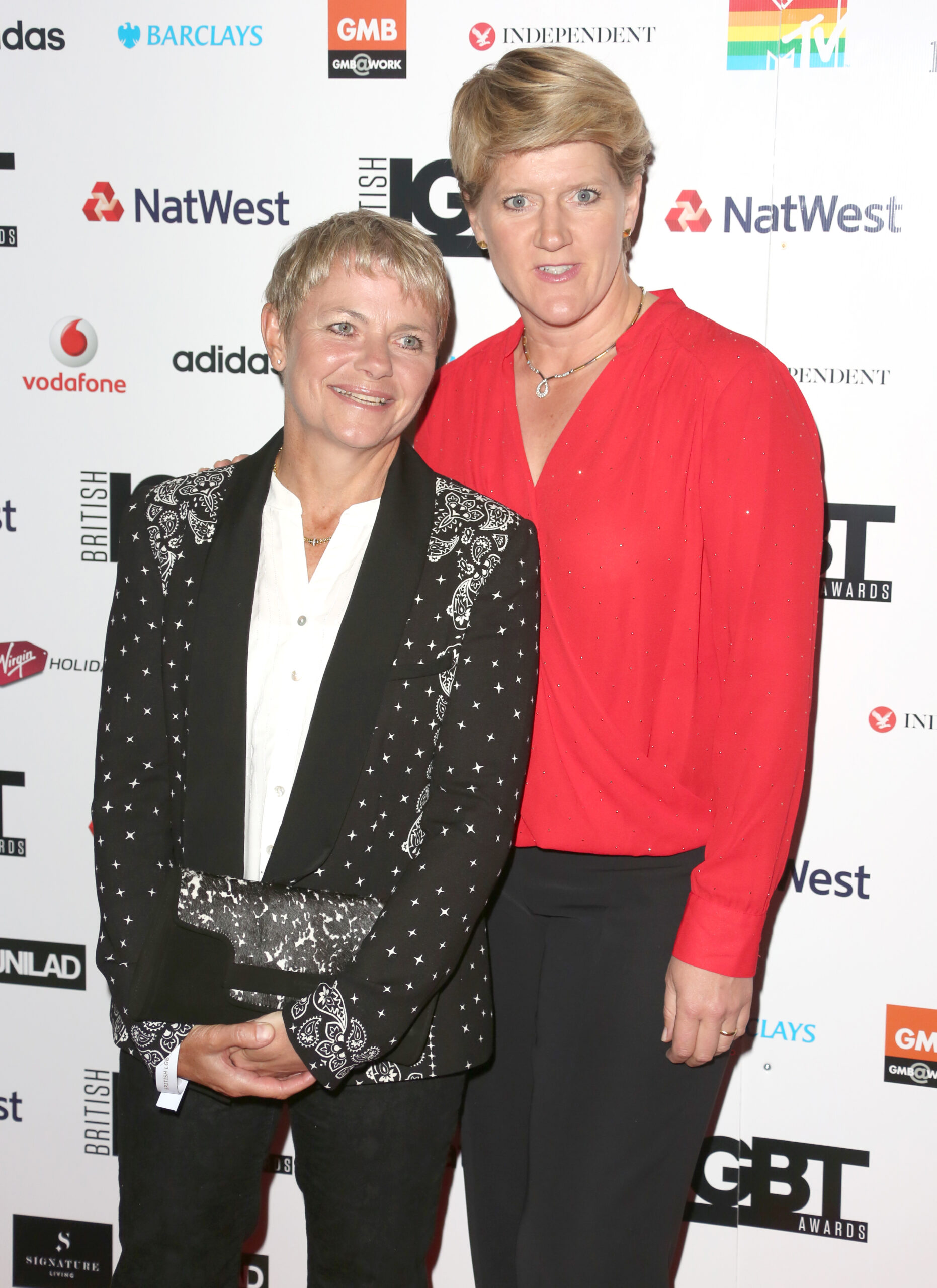 Clare Balding and wife Alice smiling