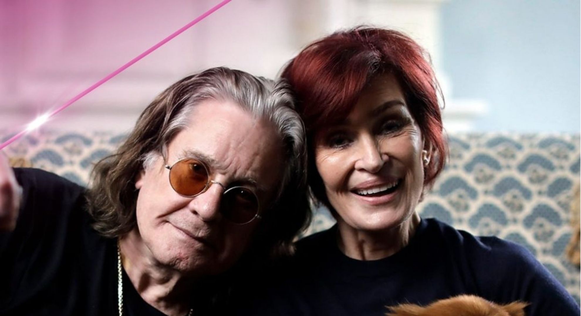Ozzy Osbourne and Sharon Osbourne smiling