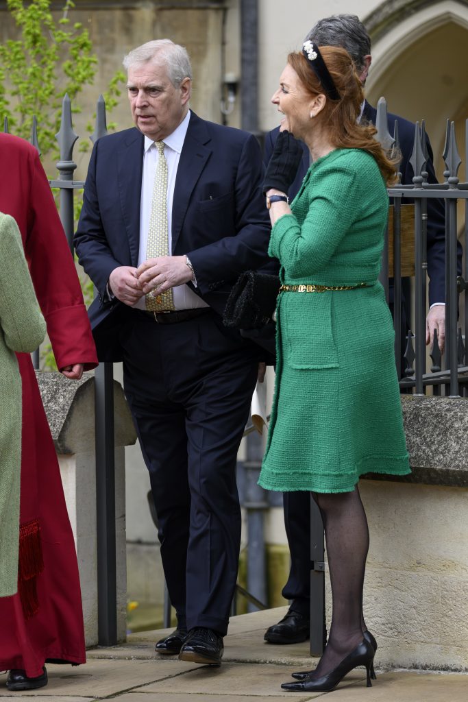 Prince Andrew and Sarah Ferguson outside royal Easter service