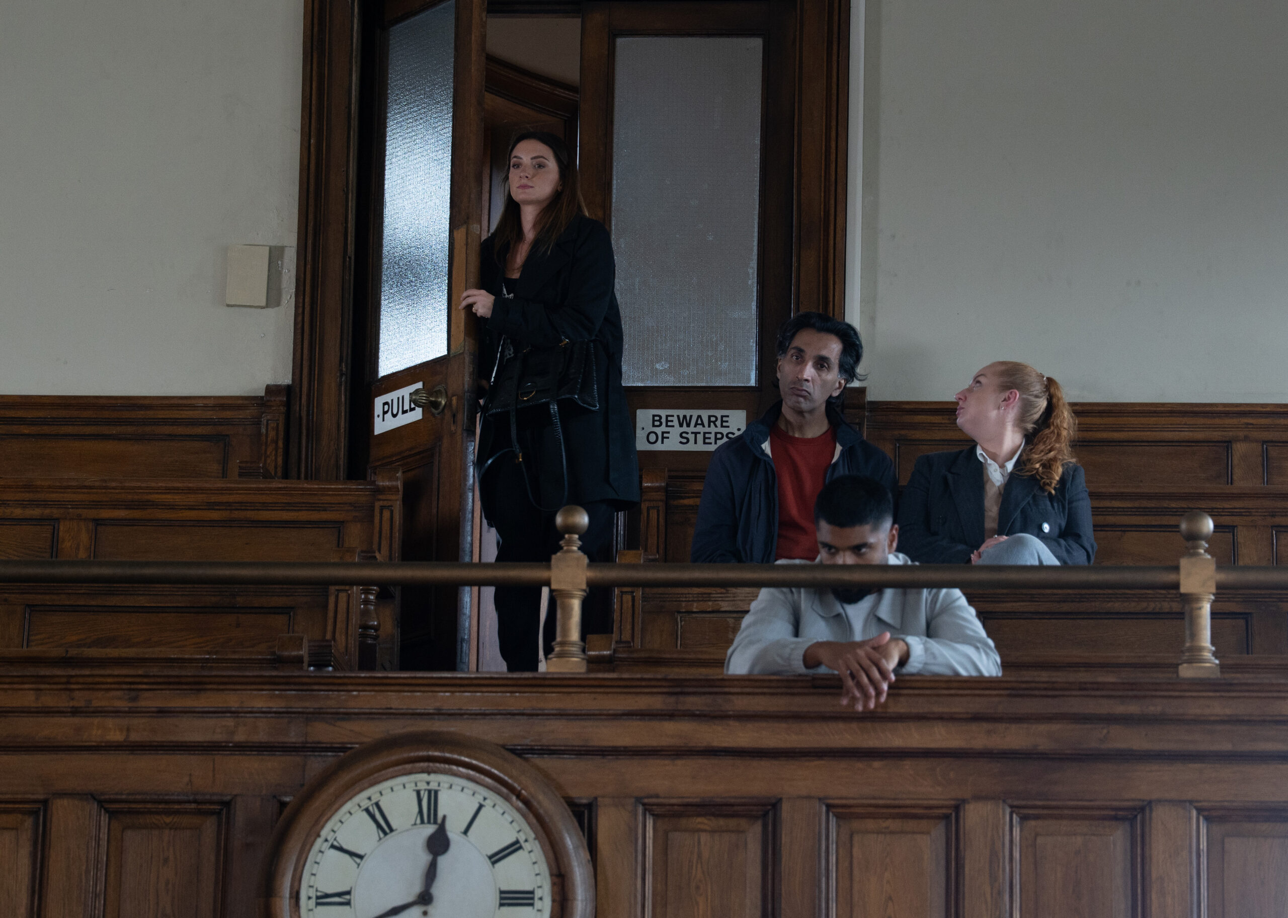 Gabby enters court as Vinny is telling all (Credit: ITV)