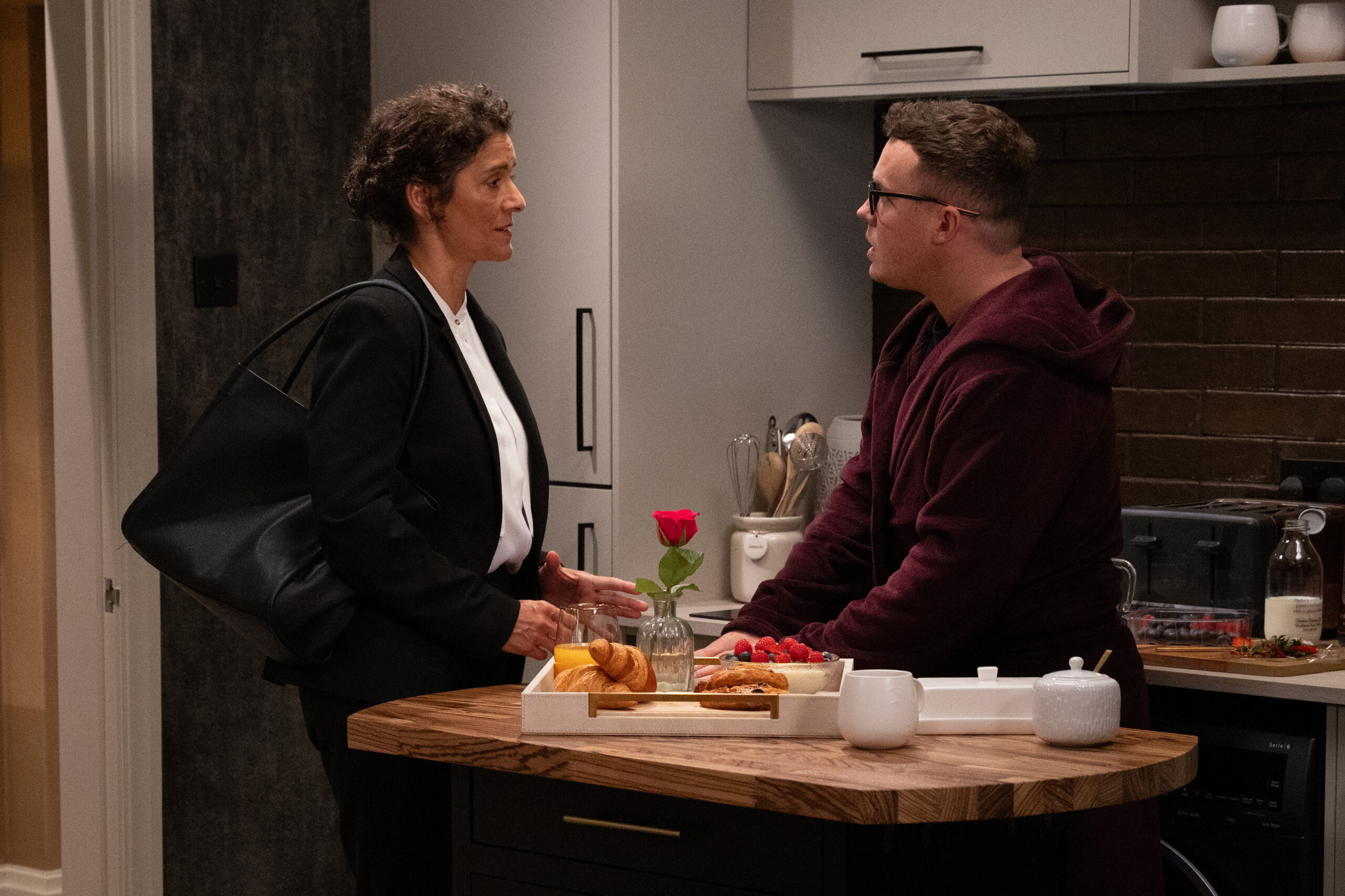 Vinny gets bad news before the case (Credit: ITV)