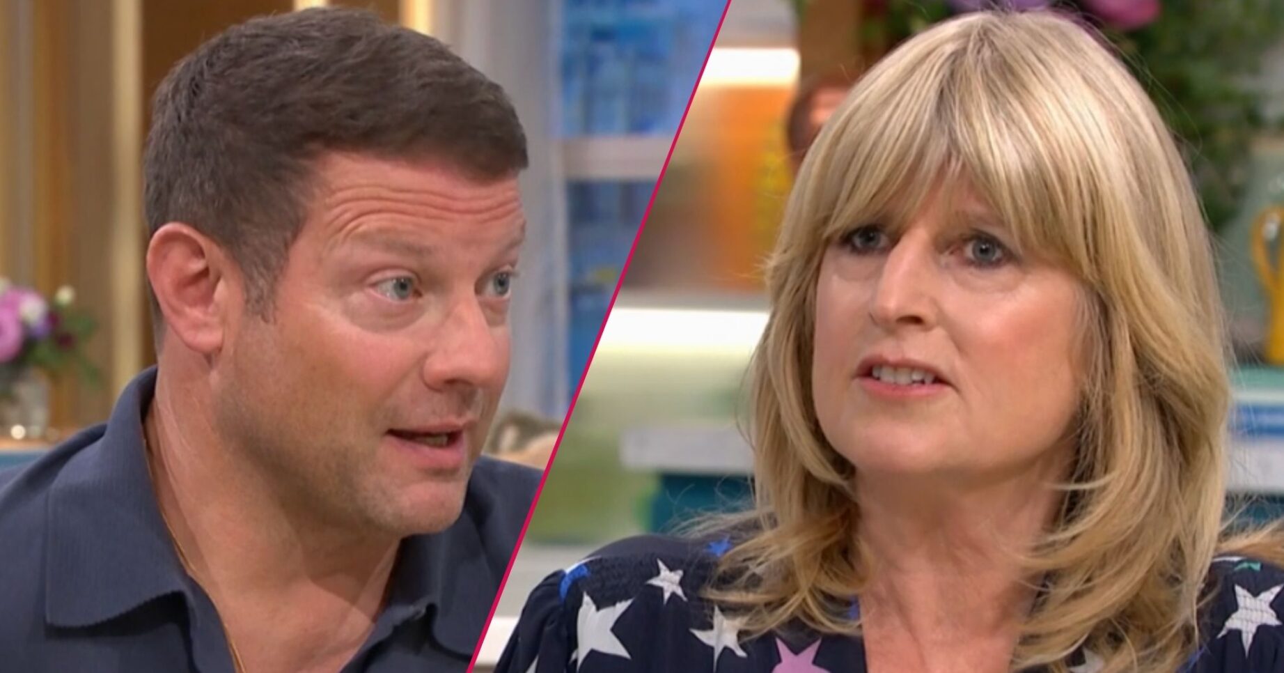 ED split pic: Dermot O'Leary and Rachel Johnson on This Morning