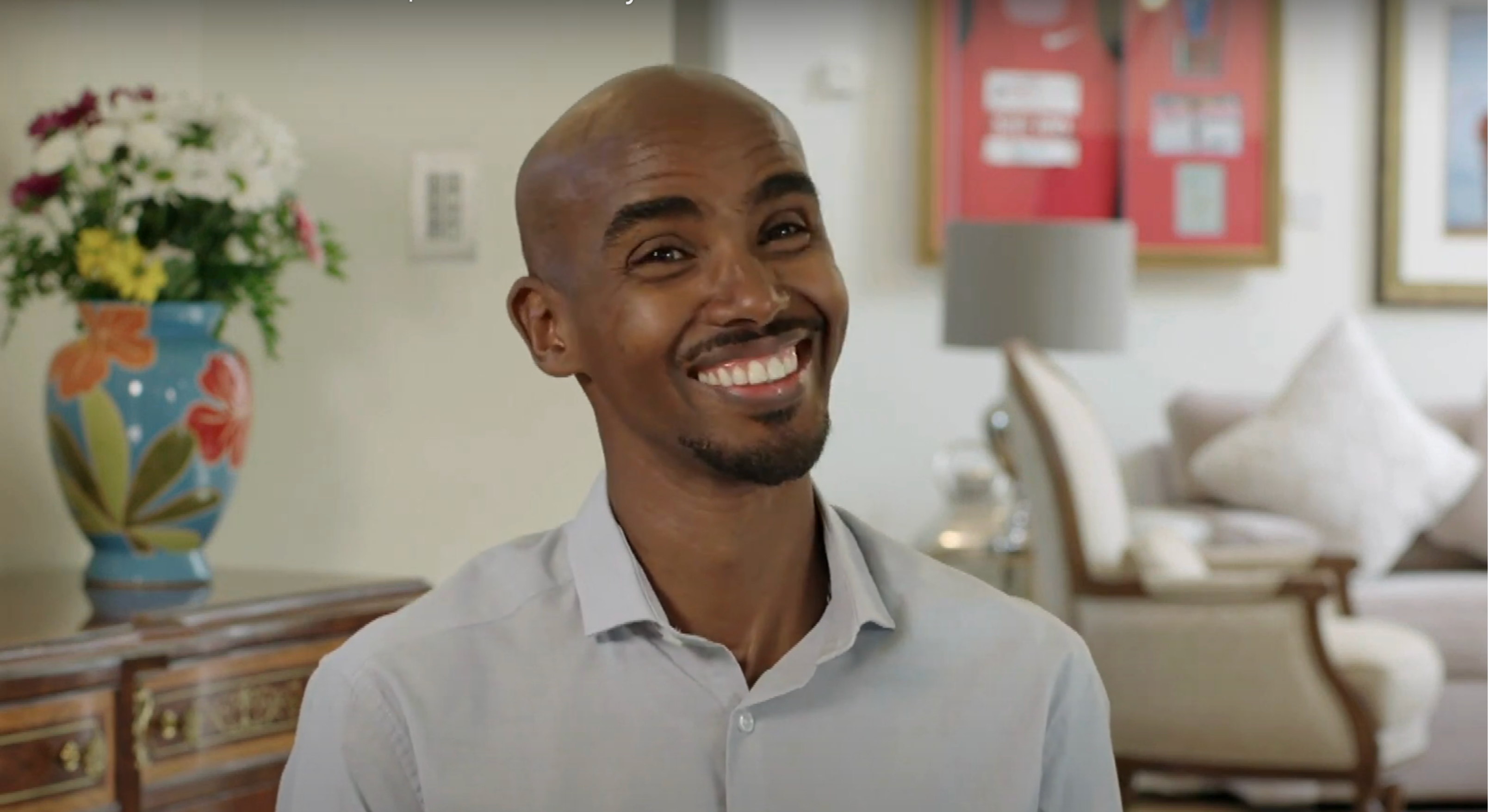 Sir Mo Farah smiling 