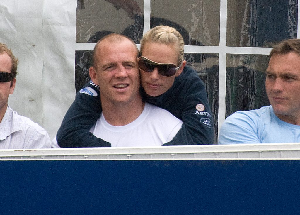 Zara and Mike Tindall hug