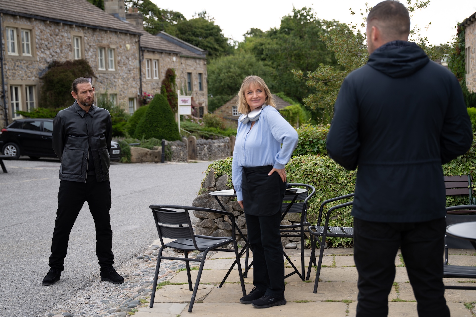 Kev, Nicola and Aaron in Emmerdale