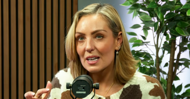 Amy Dowden speaking on a podcast