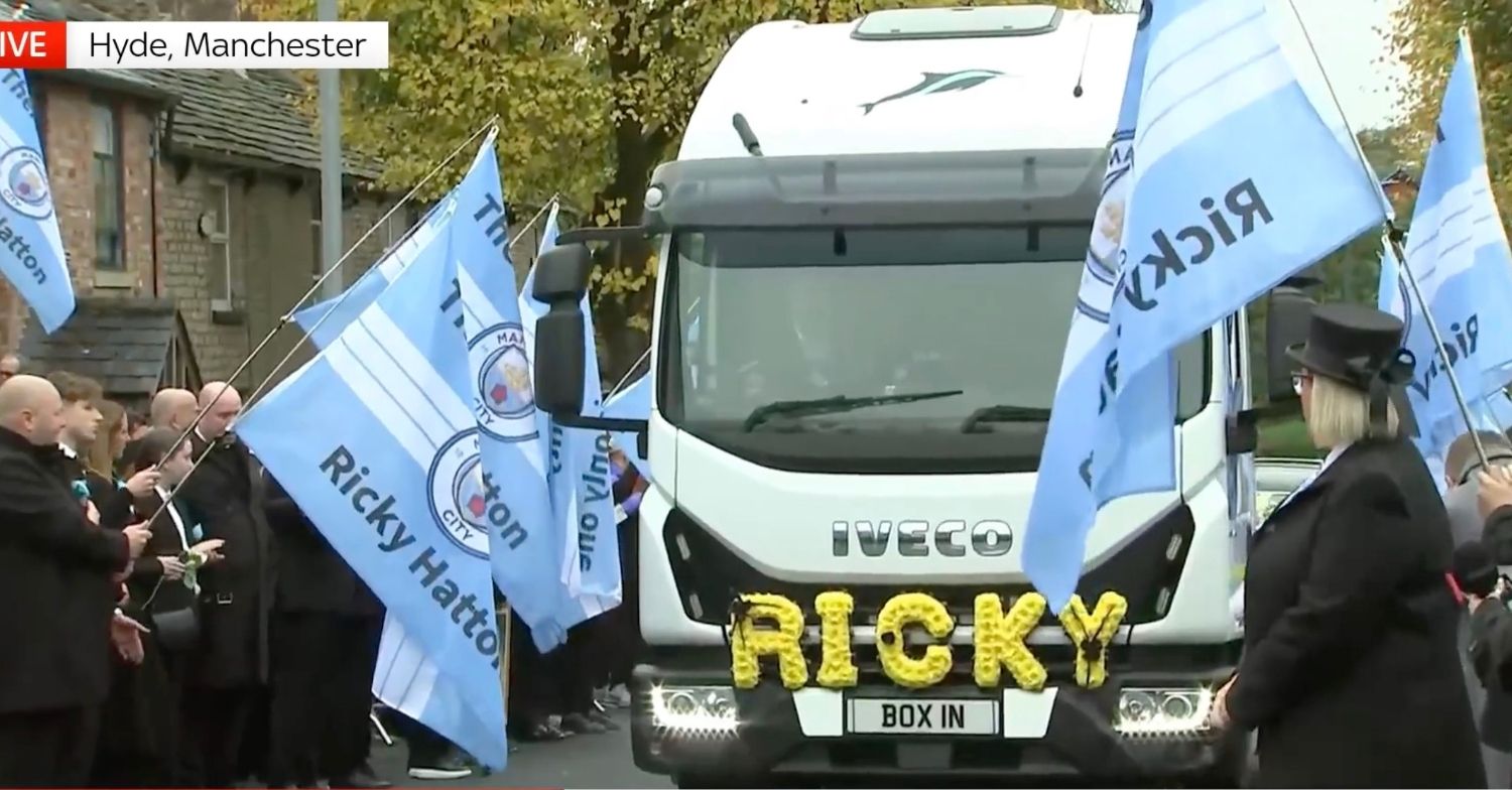 Ricky Hatton lorry at funeral