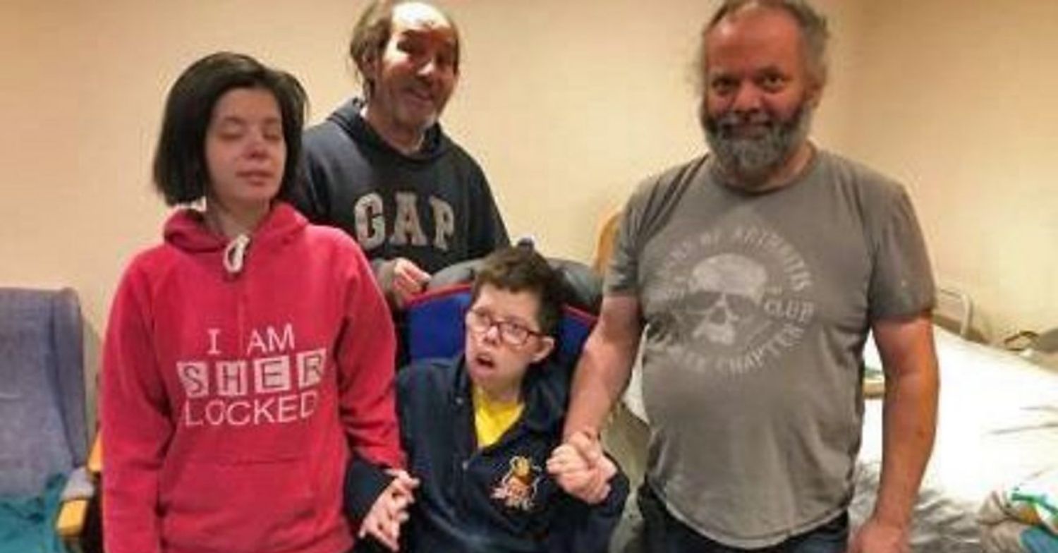 Margaret Chapman with her family on DIY SOS 