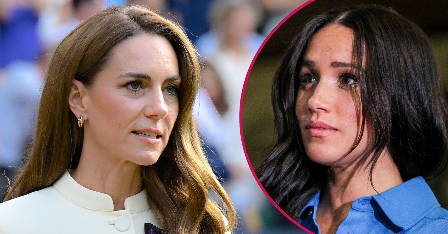ED composite of Kate Middleton at Wimbledon and Meghan Markle in blue outfit