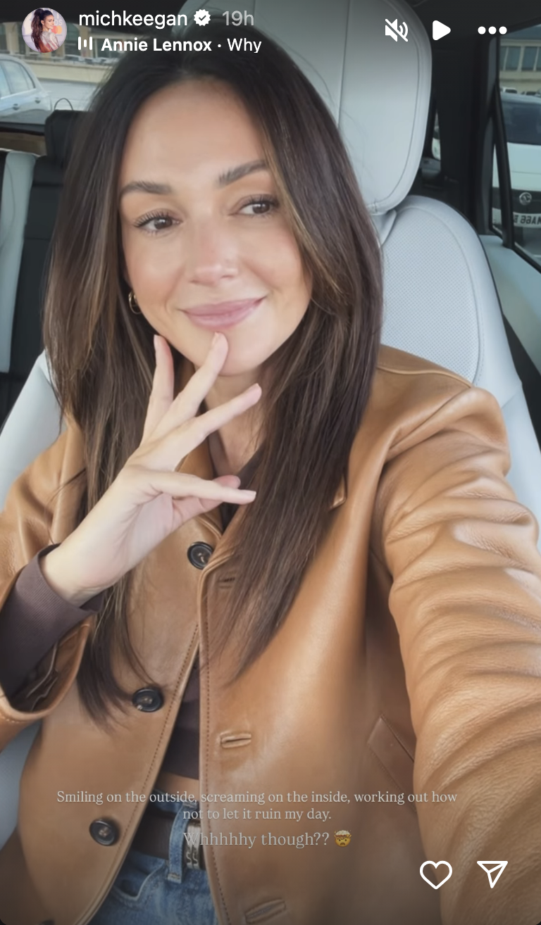 Michelle Keegan looking cross 
