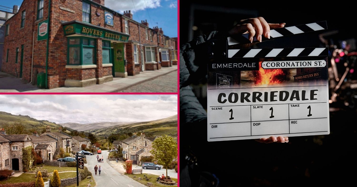Coronation Street and Emmerdale crossover episode as they become Corriedale (Credit: ITV/Comp ED!)