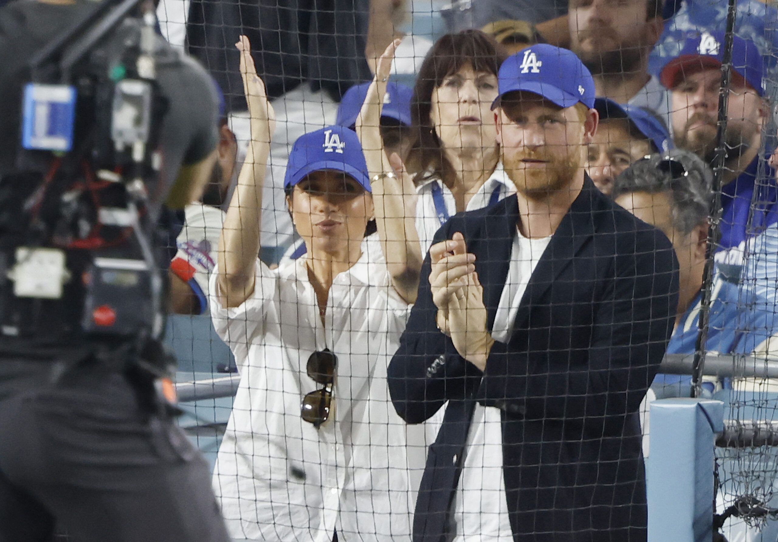Meghan Markle and Prince Harry at LA Dodgers game