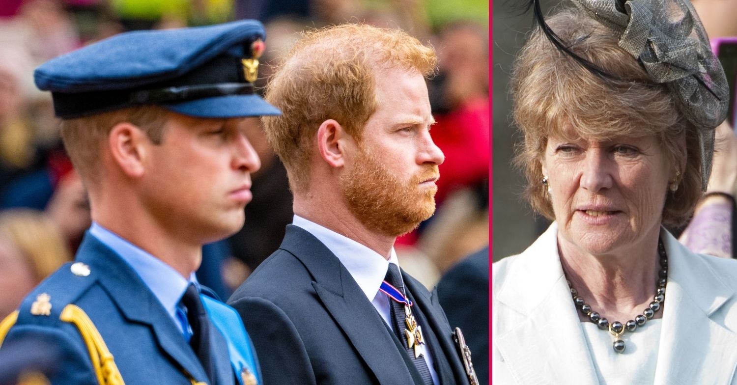 ED composite of Prince William and Harry at funeral and Lady Sarah McCorquodale at wedding