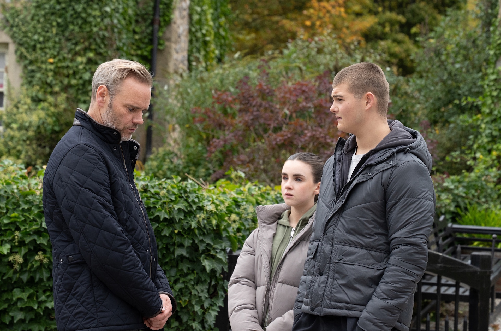 Ray is clear with April and Dylan he will find out who's betrayed him (Credit: ITV)