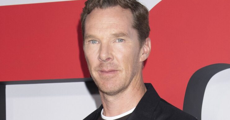 Benedict Cumberbatch poses on a red carpet