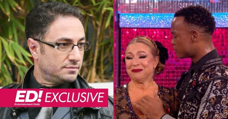 Vincent Simon looking to the side/Alex Kingston and Johannes Radebe on Strictly