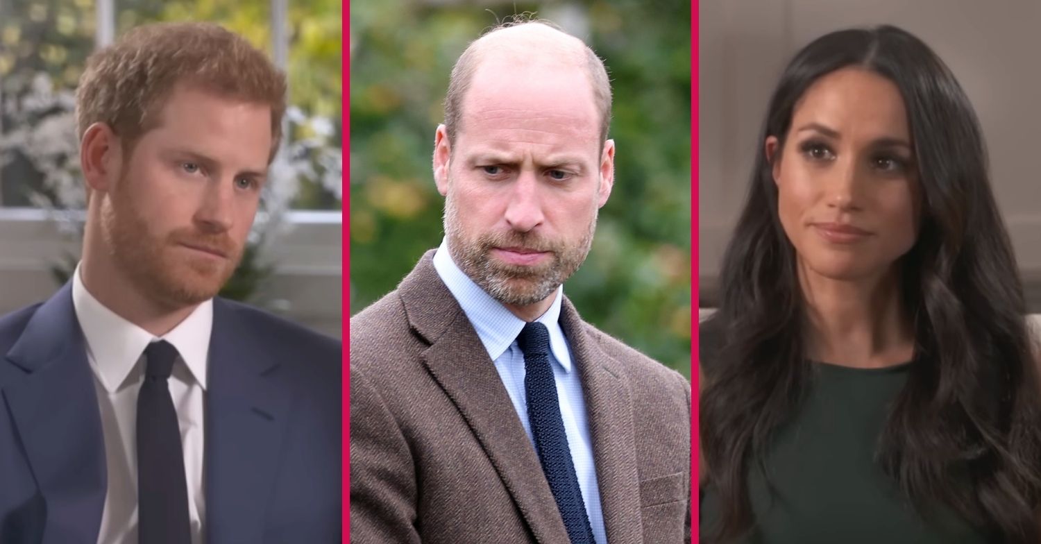 ED composite of Prince Harry, Prince William and Meghan Markle during engagement interview and royal engagement