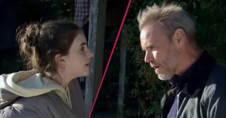 ED split pic: April and Ray argue in Emmerdale