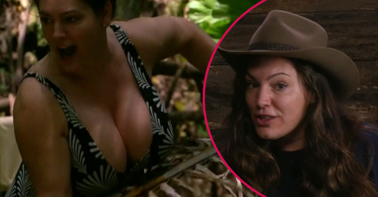 Kelly Brook in a swimsuit in the jungle