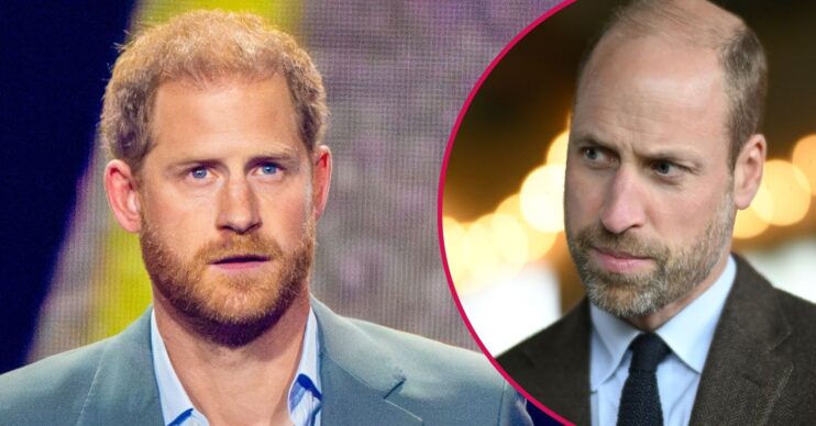 ED composite of Prince William and Prince Harry looking serious