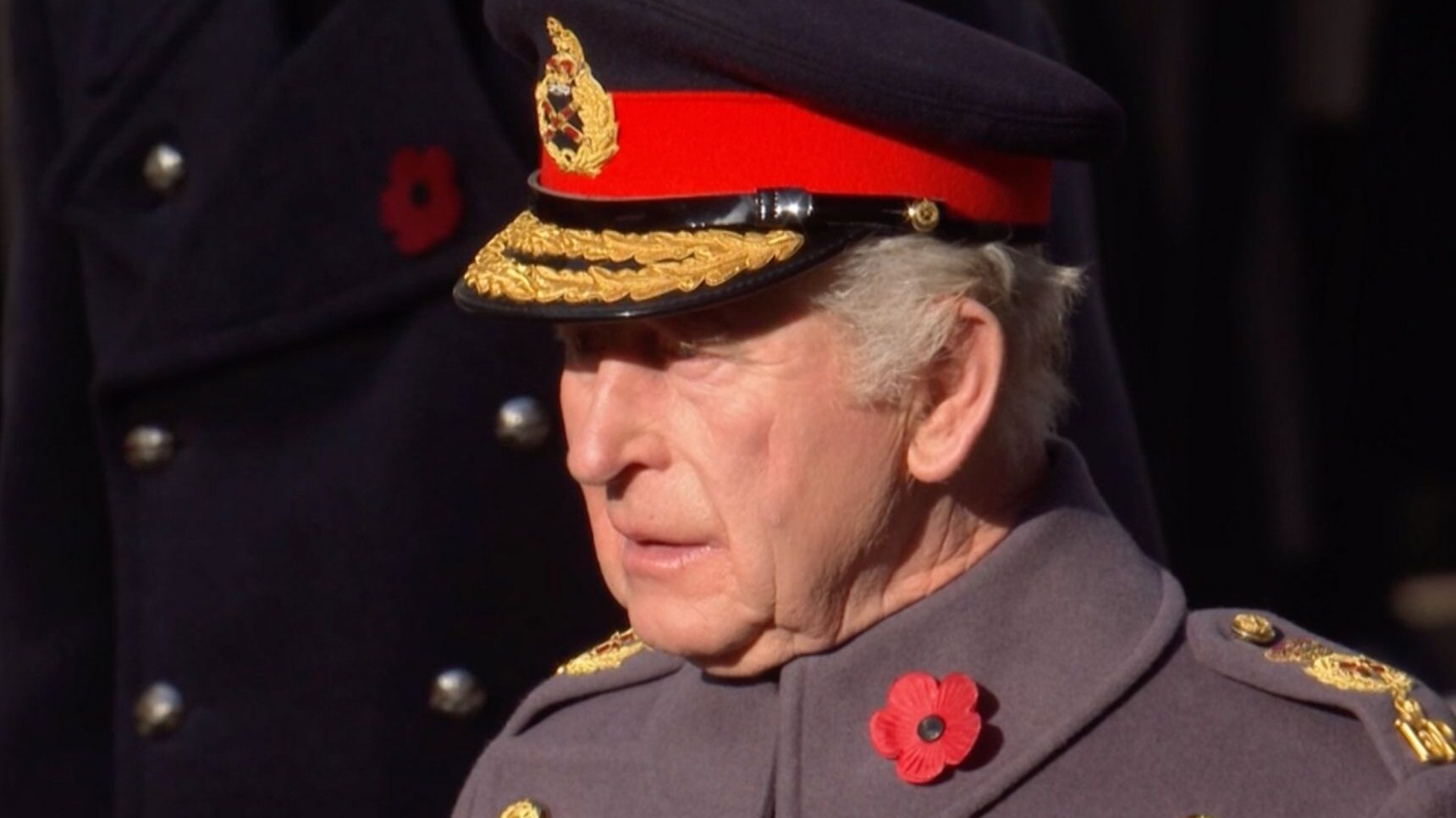King Charles III during the Remembrance Service at the Cenotaph