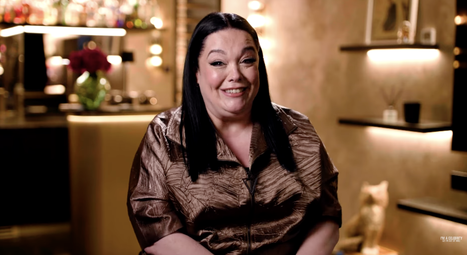 Lisa Riley smiling on I'm A Celebrity intro