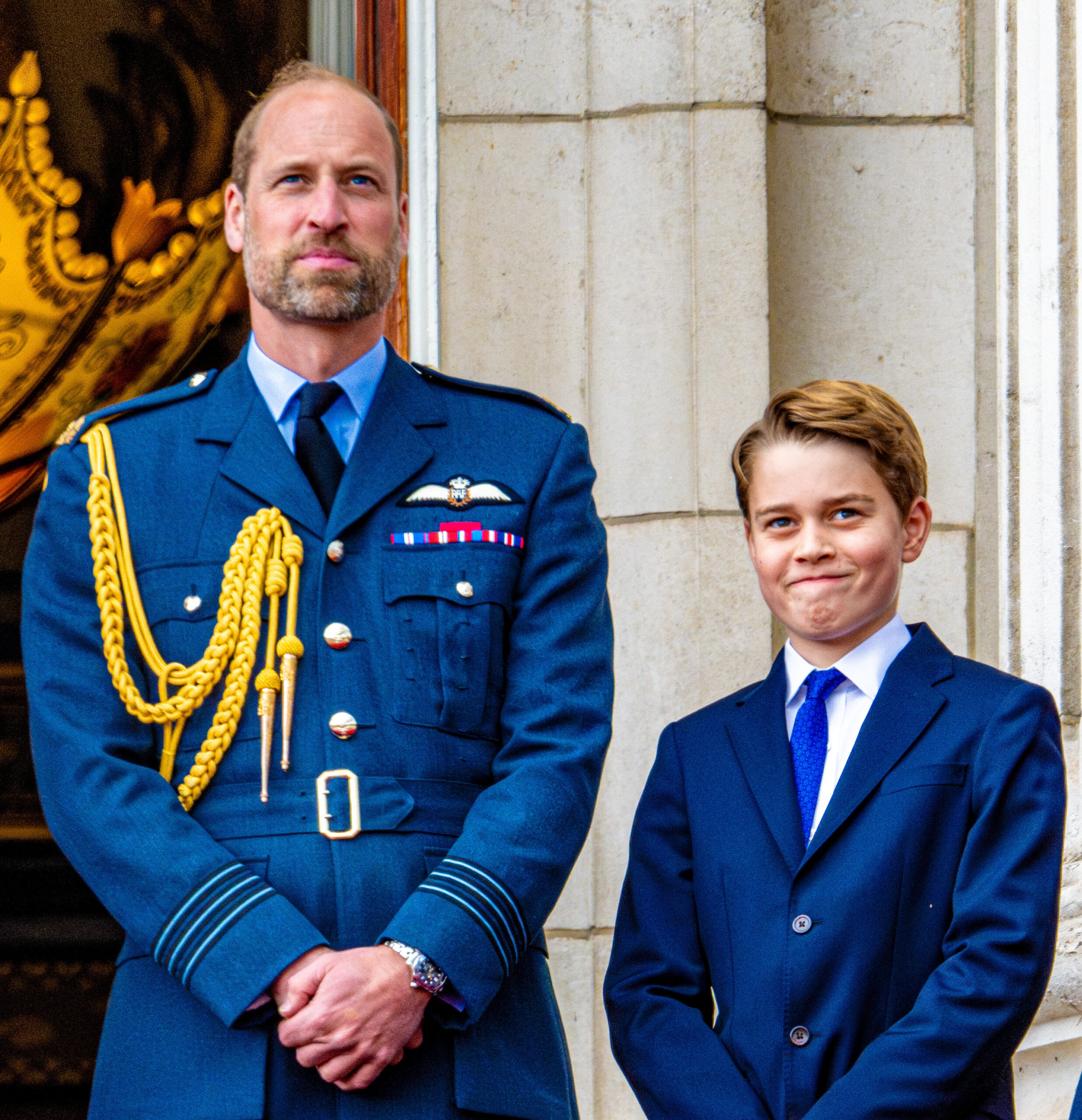 Prince William and Prince George on VE Day