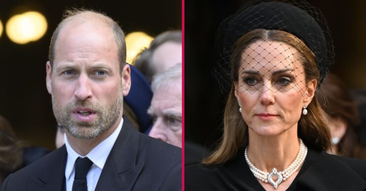 ED composite of Prince William and Kate Middleton at Duchess of Kent's funeral