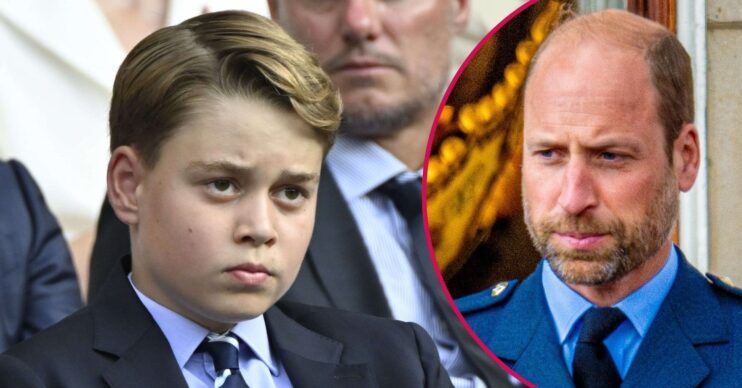 ED composite of Prince George and Prince William with serious expressions