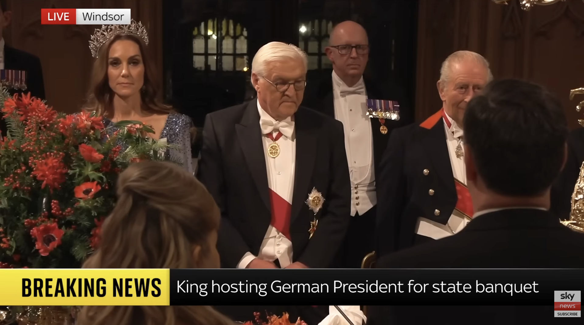 Kate Middleton at the royal family state banquet