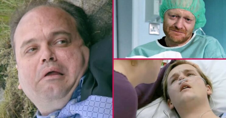 Composite image of Barry, Max and Jamie on EastEnders (Credit: BBC/Composite: ED!)
