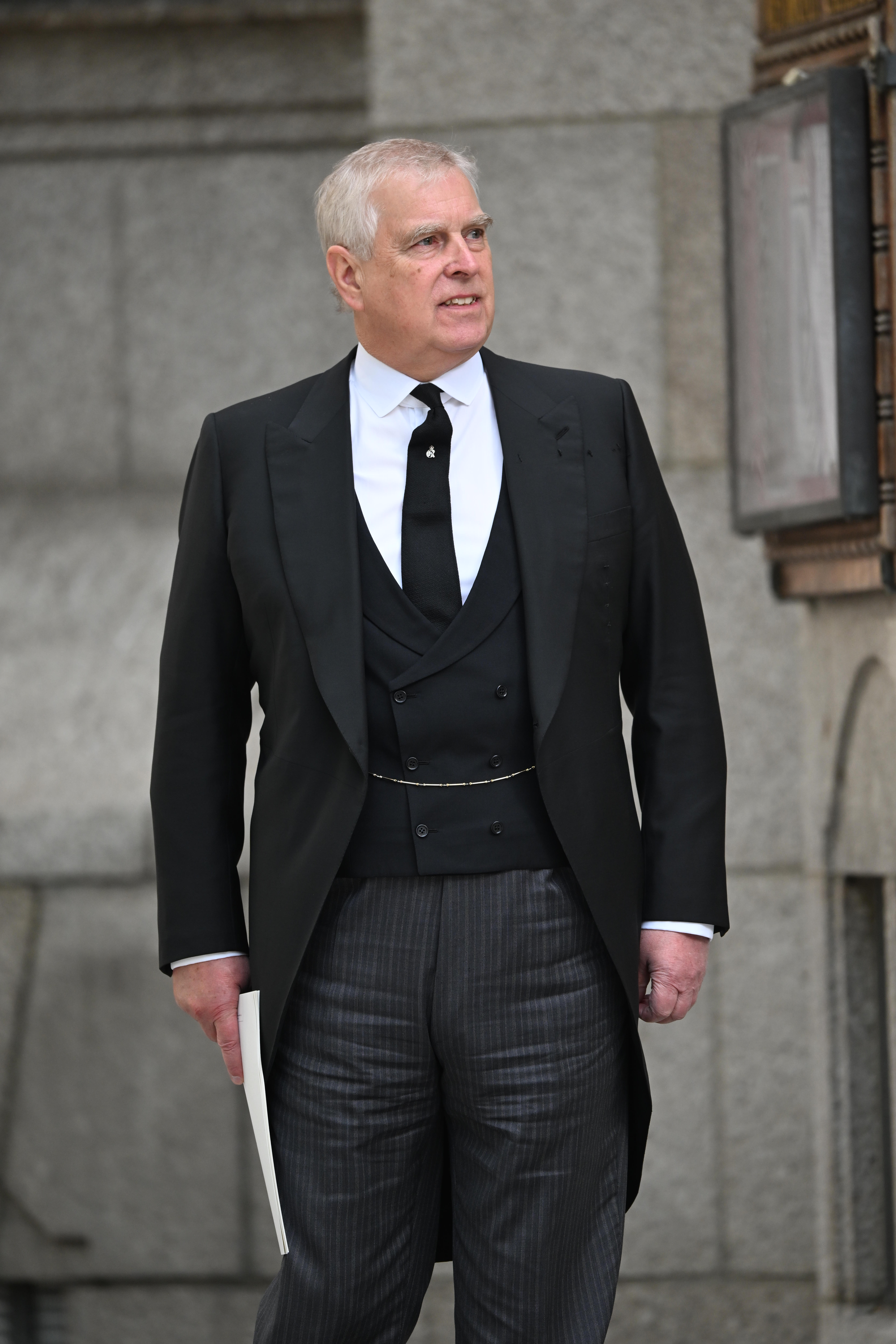 Andrew Mountbatten-Windsor at Requiem Mass For The Duchess Of Kent At Westminster Cathedral