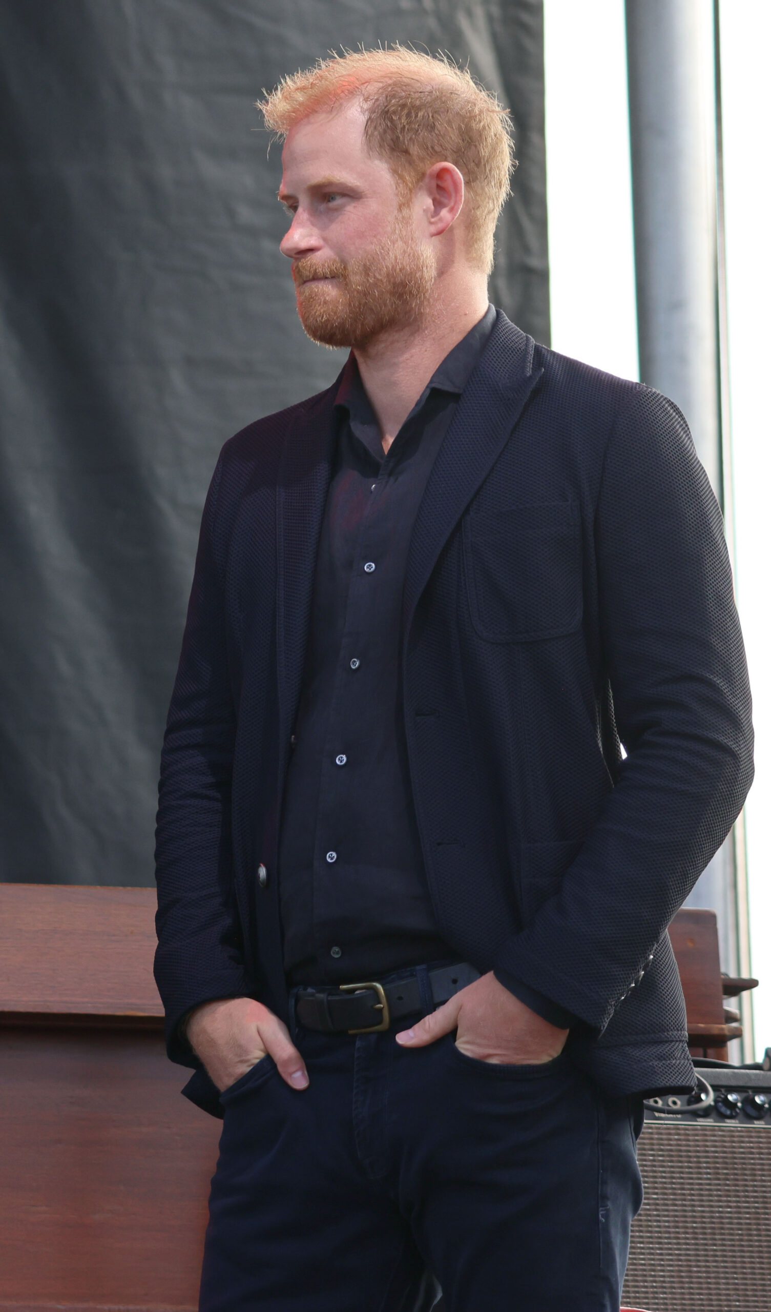 Prince Harry with his hands in his pockets