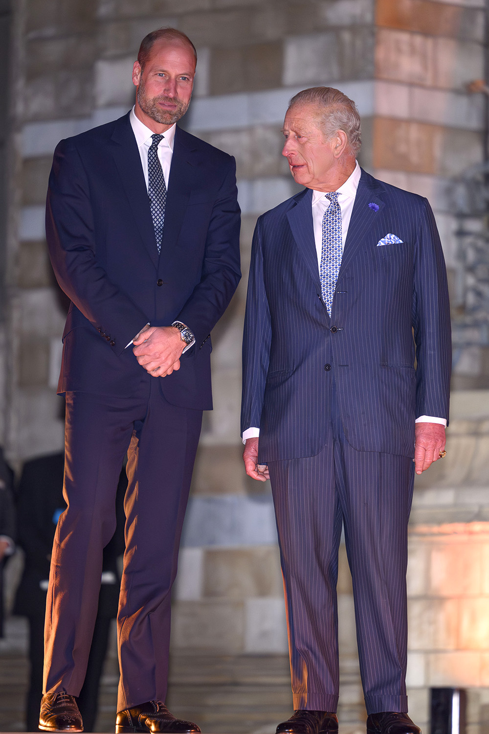Prince William and King Charles at event talking 