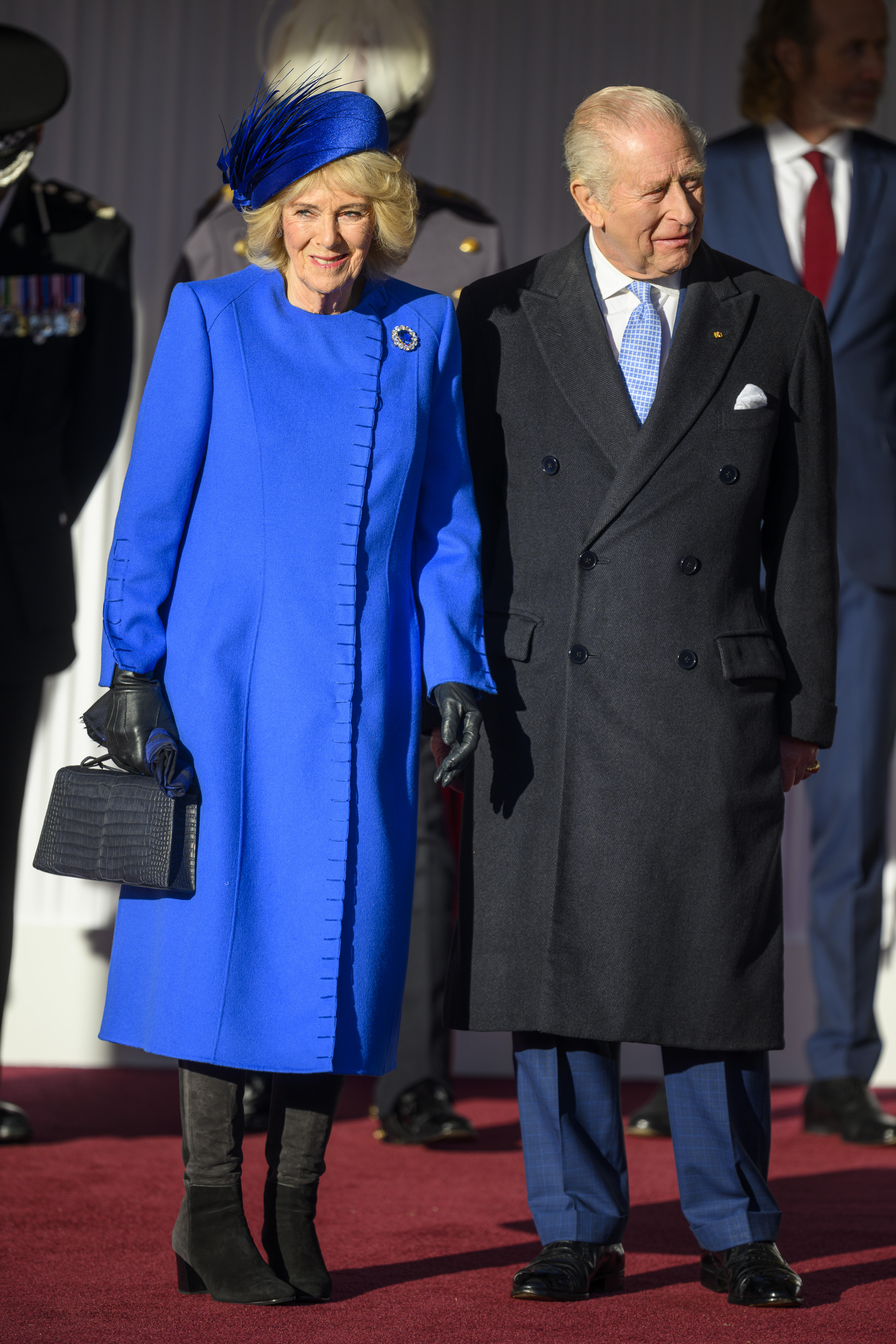 King Charles and Queen Camilla greet Germany's President
