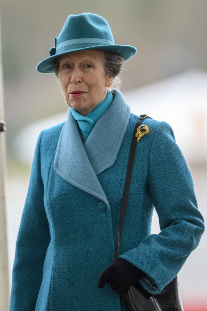 Princess Anne wearing a blue ensemble