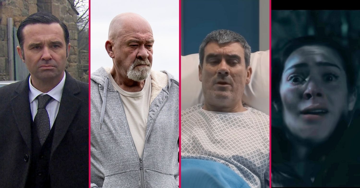 Graham, Bear, Cain and Victoria in Emmerdale (Credit: ITV/Comp ED!)