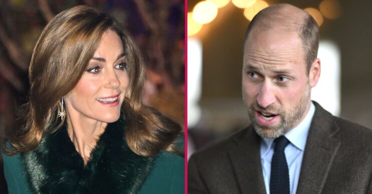 ED composite of Princess Kate and Prince William facing each other
