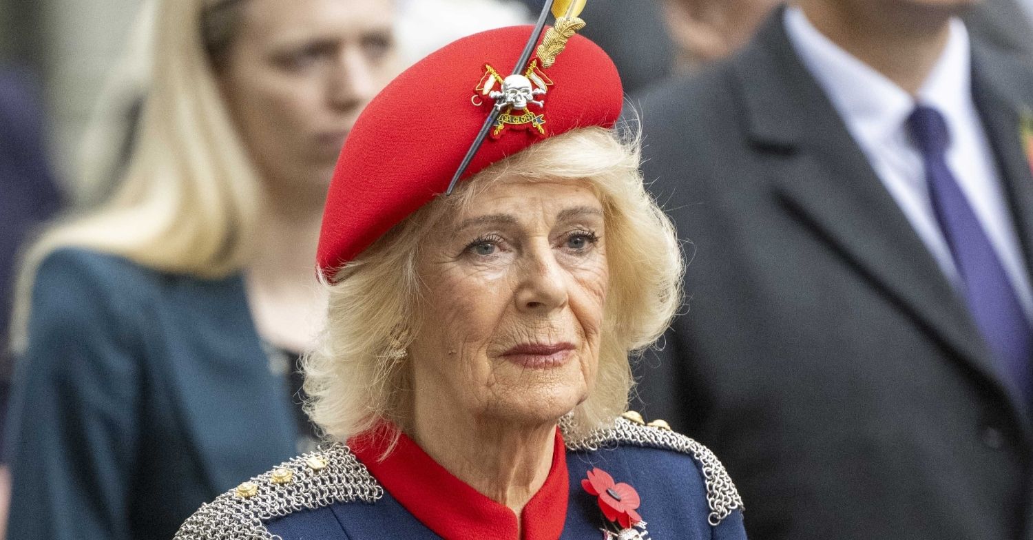 Queen Camilla with serious expression during royal event