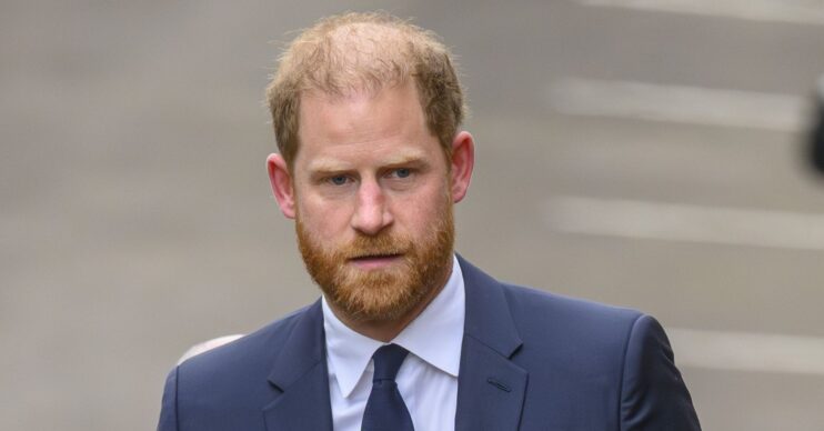 Prince Harry in suit during court appearance for trial