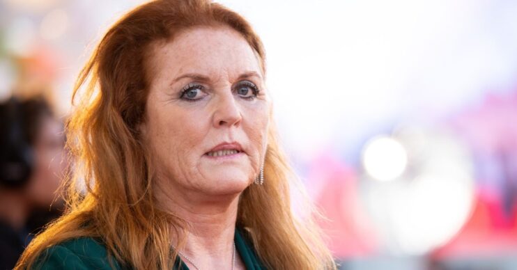 Sarah Ferguson looks concerned at event