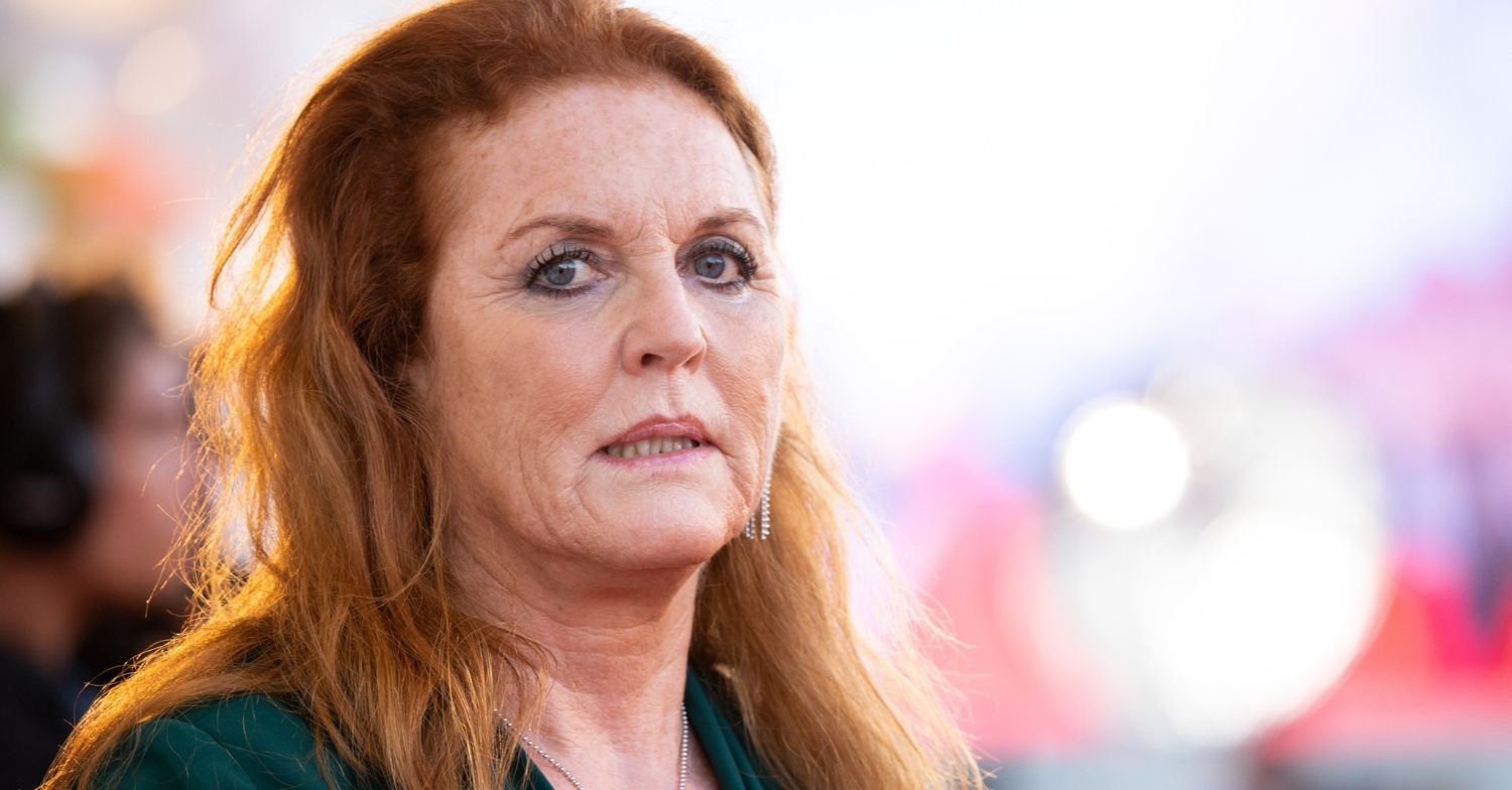 Sarah Ferguson looks concerned at event