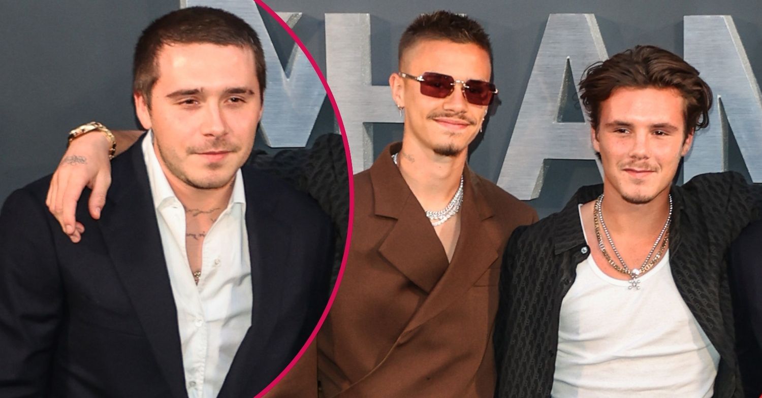 Romeo, Cruz and Brooklyn Beckham on the red carpet