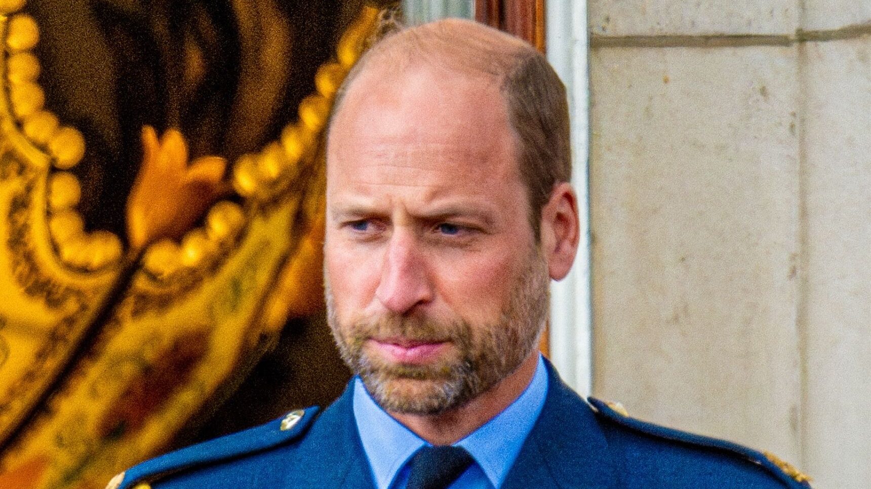 Prince William with a serious expression