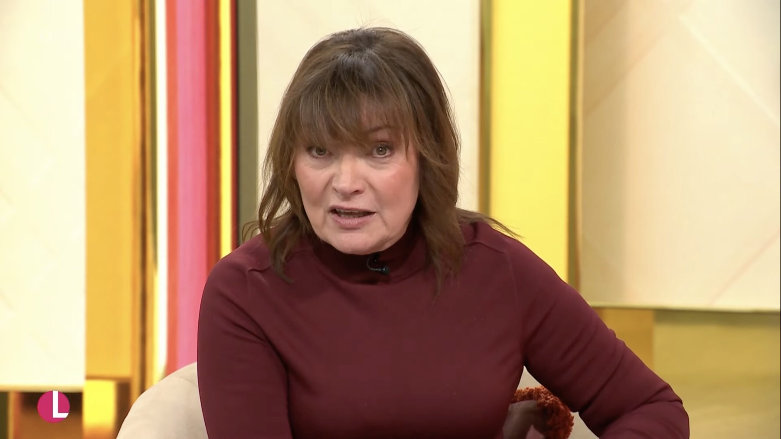Lorraine Kelly hosting her show