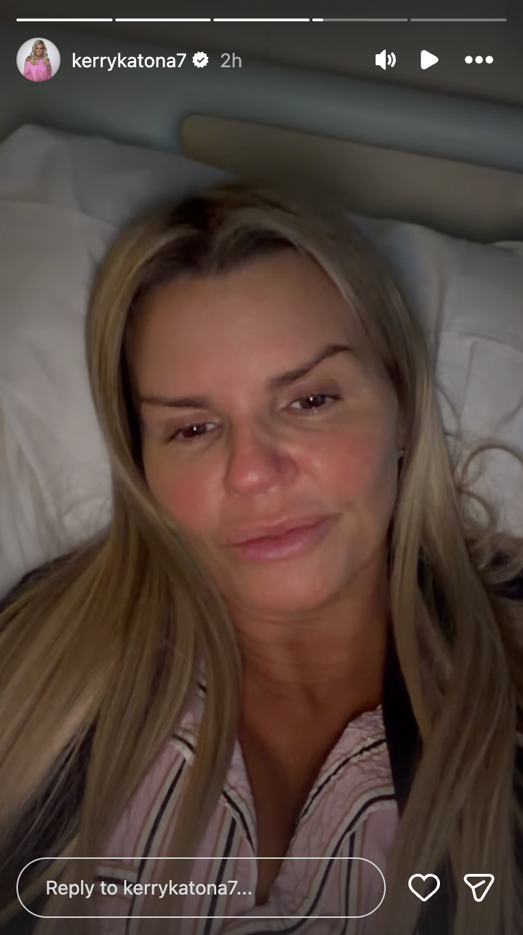 Kerry Katona in a hospital room 