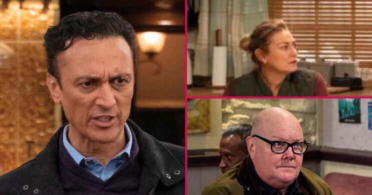 Jai, Moira and Paddy in Emmerdale split shot (Credit: ITV/Comp ED!)