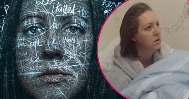 Lucy Letby on the poster for the Netflix doc and from footage of her arrest